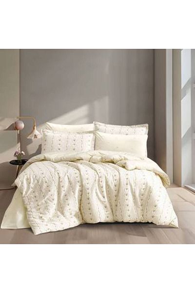 Pazar Home Bedding Bazaar Home Otranto Printed Cotton 6 Piece King Size Bedspread with Stitched Filling