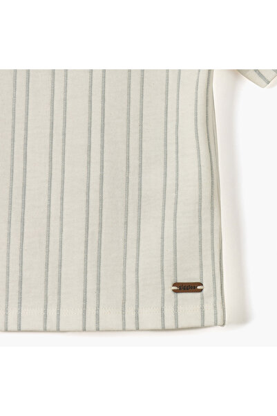 giggles Striped T-shirt with Short Sleeves