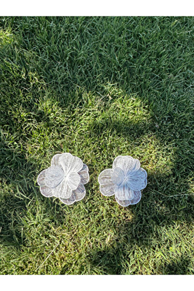 bijuxbymrv Telkari Beyaz Çiçek Küpe