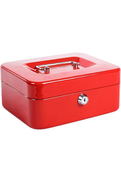 rexa Security Key Lock Cash Box Metal Money Box 25 x 20 x 9cm