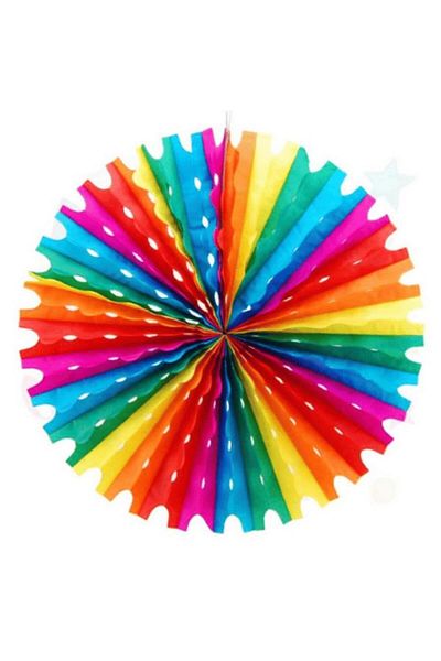 Le Mabelle Multicolored Round Fan Rainbow Party Ornament