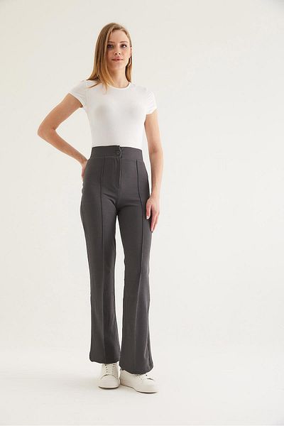 Raneel Kazançlı Alışveriş Yüksel Waist Crepe Trousers Smoked