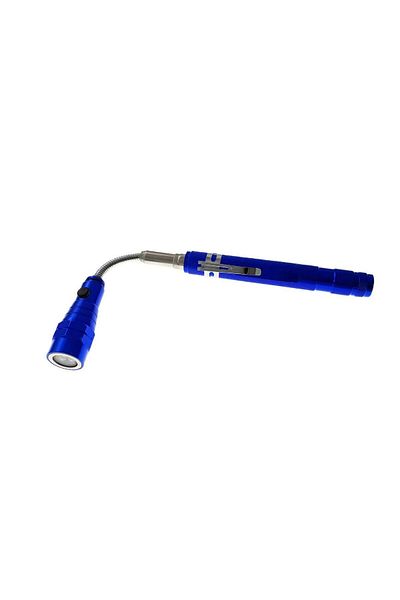 OEM Telescopic LED flashlight, magnetic lifting tool, with flexible head, blue