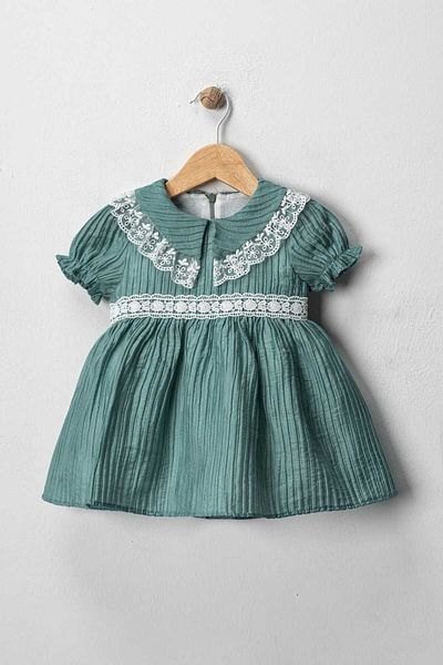 VİYOLİNA Krinkle Fabric Dress with Collar Detail