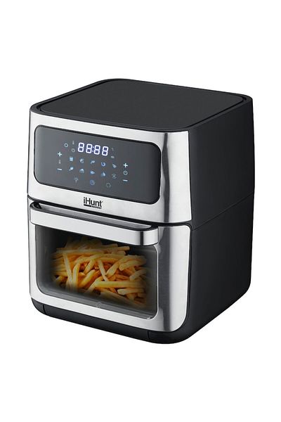 iHunt Friteuza cu aer cald si rotisor fara ulei iHunt Bro Air Fryer 12L Rotary, 1800W, Circulatie aer 360