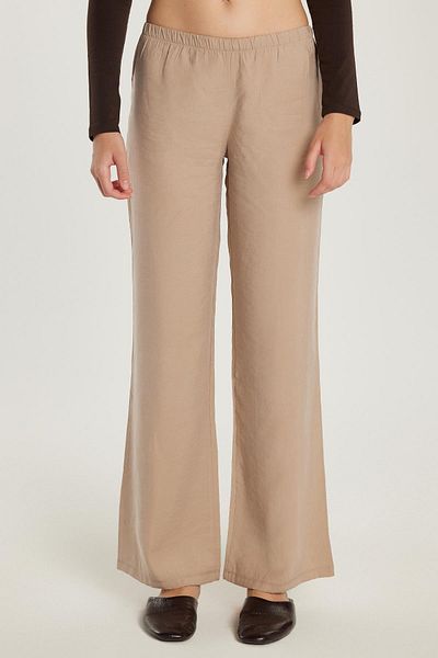 Tudors Women's Regular Fit Elastic Waist Modal Spanish Leg Mink Trousers