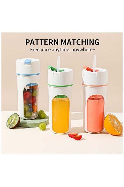 Generic خلاط عصير كهربائي محمول، خلاط فواكه صغير، صانع عصير متعدد الوظائف