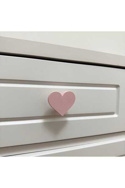 Patush Pembe Kalp Dolap ve Çekmece Kulpu ( TEK ADET ) - Modern, Şık ve Dayanı...