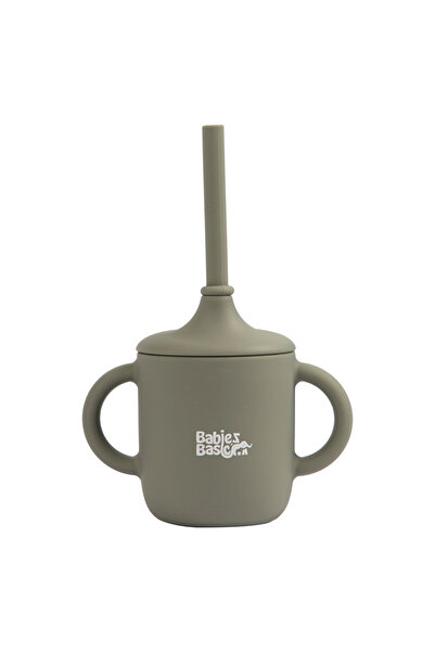 Babies Basic Stage 2 Silicone Trainer Cup with Handles for Kids, Green
