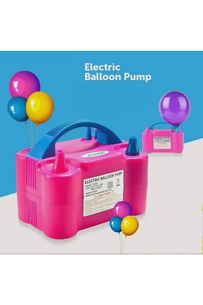 rexa Portable Dual Nozzle Rose Red Electric Balloon Blower Pump/Electric Balloon Inflator For Decoration