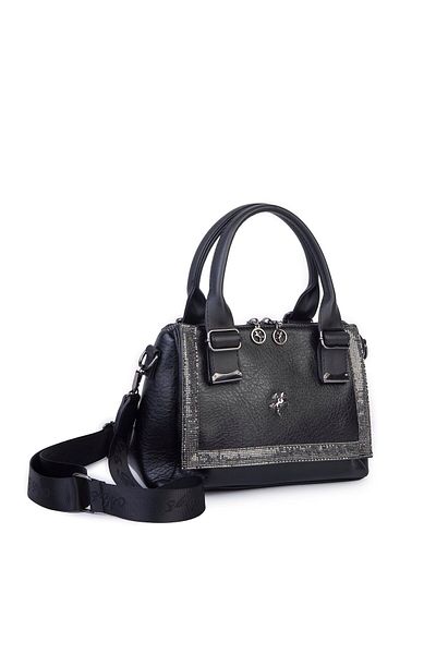 Nas Bag Geantă de umăr și crossbody Stone elegantă pentru femei Black Victoria