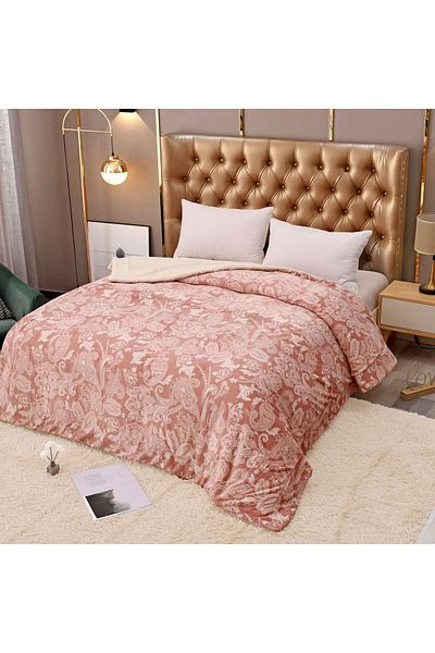 FIONNA.RO Cocolino Blanket with Fur - Red Indian Style