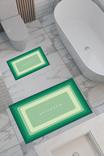 THEMODERNHANE سجادة حمام منقوشة صديقة للبيئة، قاعدة مضادة للانزلاق، آمنة للغس...