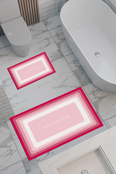 THEMODERNHANE Οικολογικό χαλάκι μπάνιου με σχέδιο μπάνιου, αντιολισθητική βάσ...