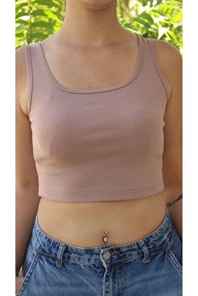 Afri Women's Milk Coffee Basic Rib Tank Crop – Lycra Sports Top