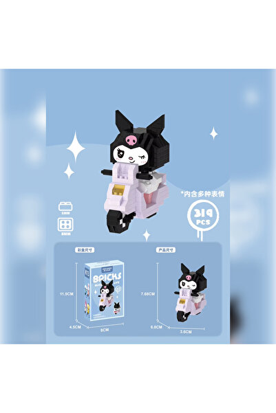 MEKANSM Kuromi Scooter – Sanrio Serisi DIY 3D Yapboz Blok Seti | 319 Parça Eğitici Kendin Yap