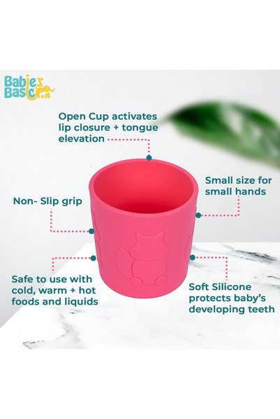 Babies Basic Silicone Trainer Cup for Babies/Kids, BPA Free, Pink