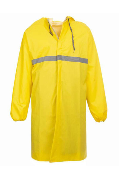 go out Neon Pardesü Yağmurluk İş Gğvenlik %100 Su Geçirmez Reflektörlü Fosforlu Neon Kumaş Pardesü