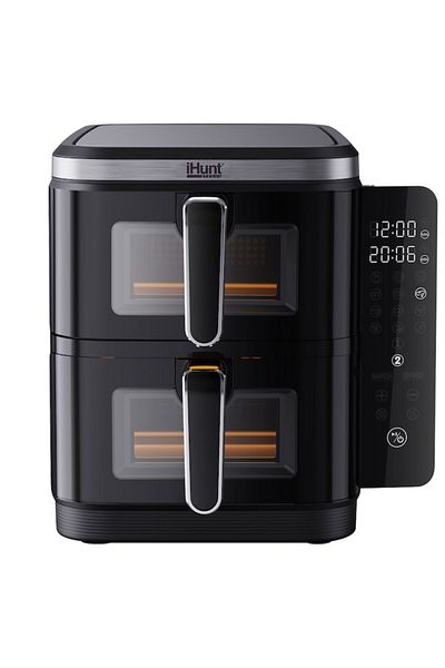 iHunt Friteuza cu aer cald fara ulei iHunt Bro Air Fryer 11L Dual Stack, Dual Zone 2800W (1400W + 1400W)