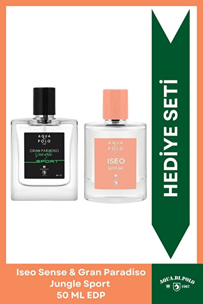 Aqua Di Polo 1987 Iseo Sense EDP Kadın Parfüm ve Gran Paradiso Jungle Sport EDP Erkek Parfüm Seti 50 ml 2 Adet