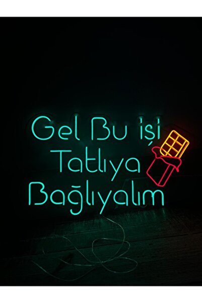 vinyuup Gel Bu İşi Tatliya Bağlayalım Neon Led Yazı Tabela 100x60 cm