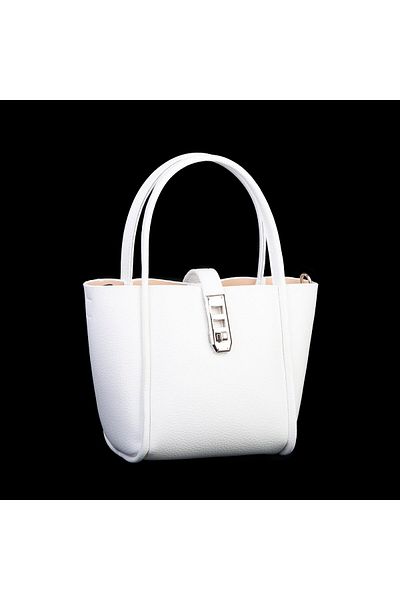 Nas Bag Geantă de mână și de umăr pentru femei de mărime medie 18x20 cm albă Lopez