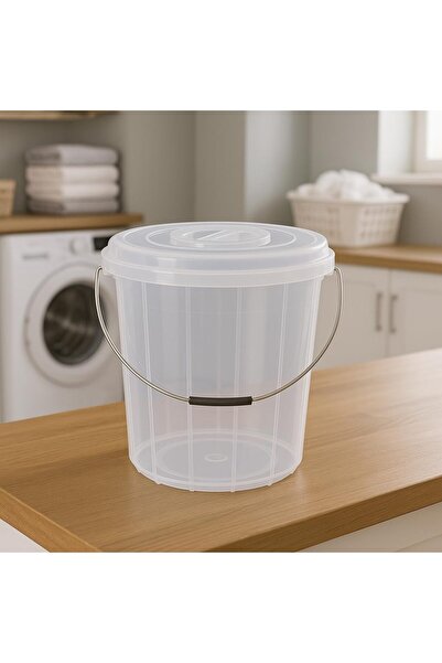 mastergold 13L Clear Bucket | Airtight Lid & Metal Handle |Durable, Lightweight, Easy Carry for Home/Commercial
