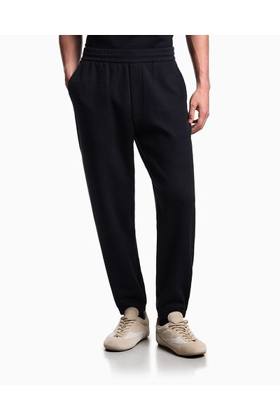 Emporio Armani Men's Regular Waist Straight Model Relaxed Fit Long Length Navy Blue Trousers Em003443 Af13700-Fb297