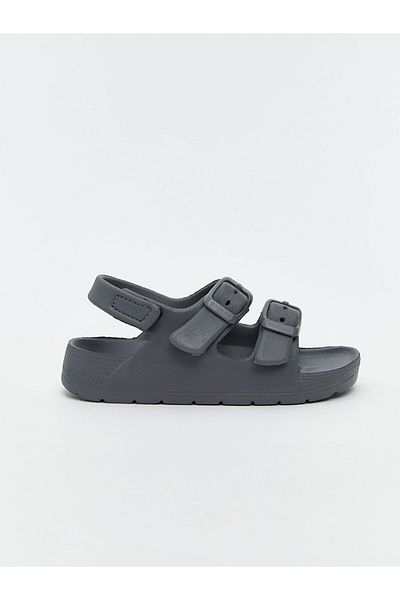LC Waikiki Anthracite Velcro Baby Girl Sandals