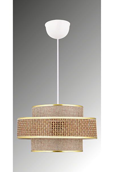 Emg DesiGn Doğal Hazeran Rattan 3 Katlı Pasta Sarkıt Avize Çocuk Odası Yatak Odası Salon Mutfak Hol