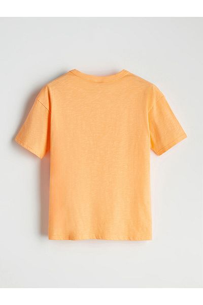 LC Waikiki Orange Crew Neck Boy's T-Shirt