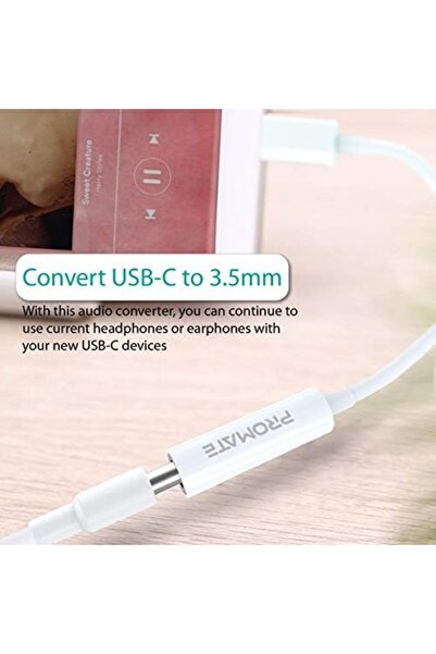Promate Type-C to Aux Audio Headphone Stereo Output Conversion Adapter / Auxlink-C Compatible