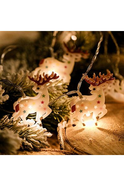 divendi-ro Set of 2 Christmas Light Installations with Reindeer Figurines, 2x2m, 2x10 LEDs, White Light