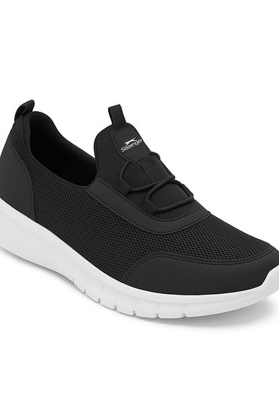 Slazenger Avenge Black White Women's Daily Walking & Running Shoes Comfortable Slip-On