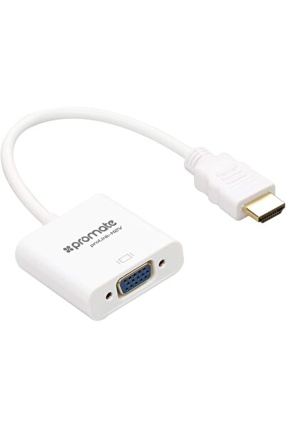 Promate HDMI to VGA Converter 1080P Male to Female for Computers DVD HDTV and Laptop, PROLINK-H2V Wh