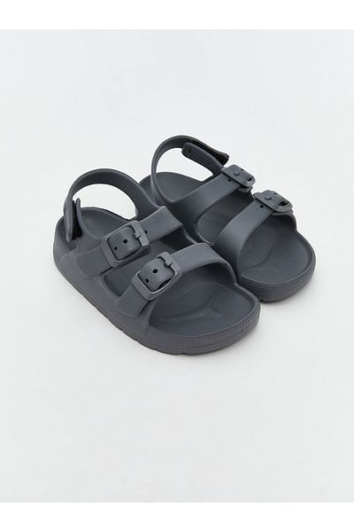 LC Waikiki Anthracite Velcro Baby Girl Sandals