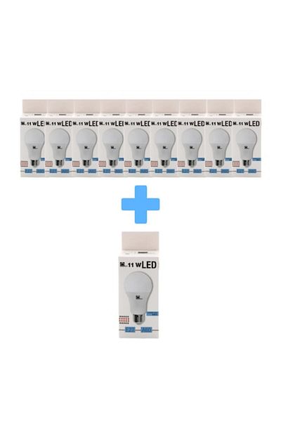 homelight Set 10 LED Bulbs, 11W, E27, A60, Cold Light 6400K