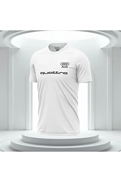 Bulvar Lee Men's Crew Neck Audi, Quattro Printed Summer T-Shirt / Car