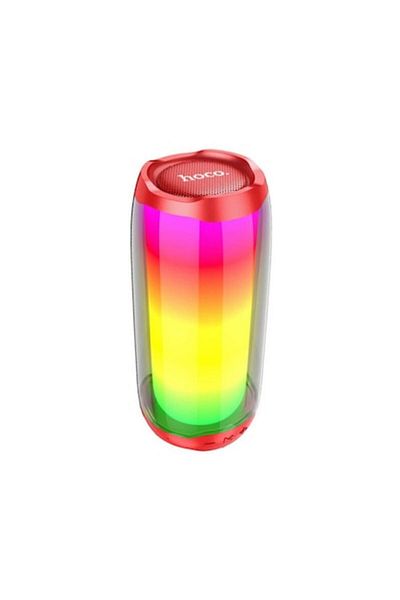 Hoco Portable Bluetooth 5.0 Speaker, Hoco Pulsating, RGB Lighting, TWS, Red - Hc8
