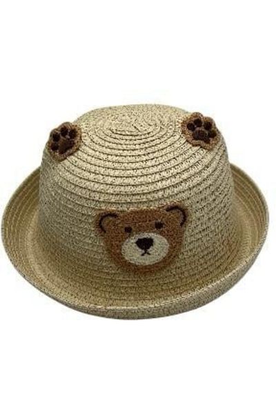 BaoBao Children's hat with embroidered teddy bear and applied paws - small brim model