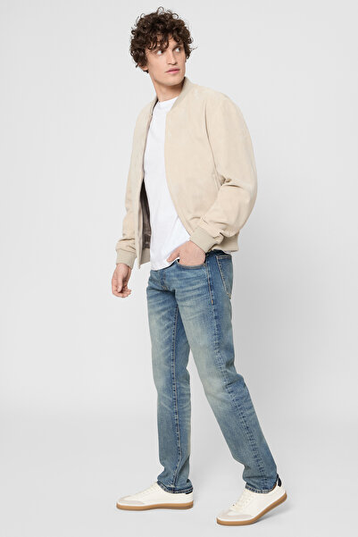 BOSS Erkek Yumuşak Süet Karışımlı Rahat Taban Deri Beyaz Sneaker 50549408-120