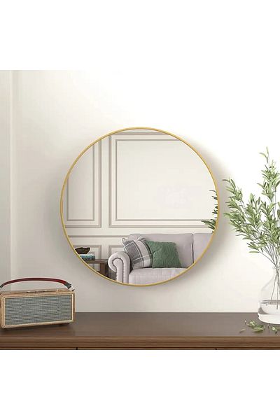 DEC13 80*80 cm round mirrors with a golden frame