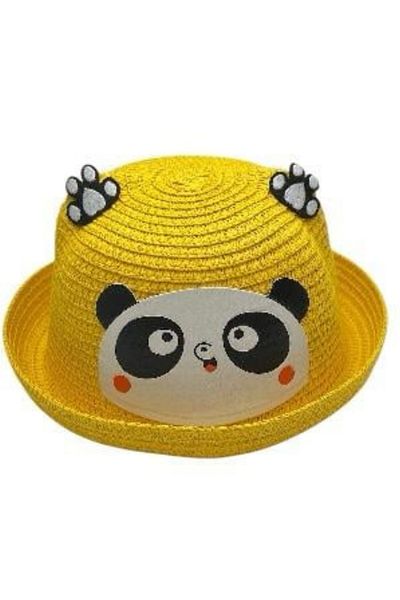 BaoBao Children's hat with panda pattern and paws applique - funny design with small brim