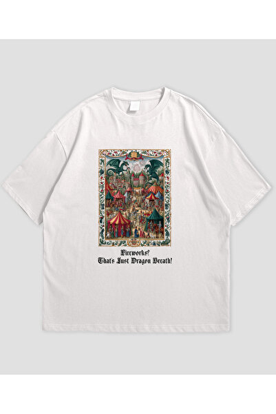 SVART WEAR Focuri de artificii? Este doar respirația dragonului! - Tricou oversize unisex