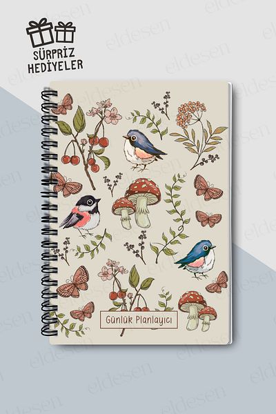 Eldesen Tasarım Daily Planner A5 Notebook, Notes, To-do, with Flexible Cardboard Cover, 100 Days