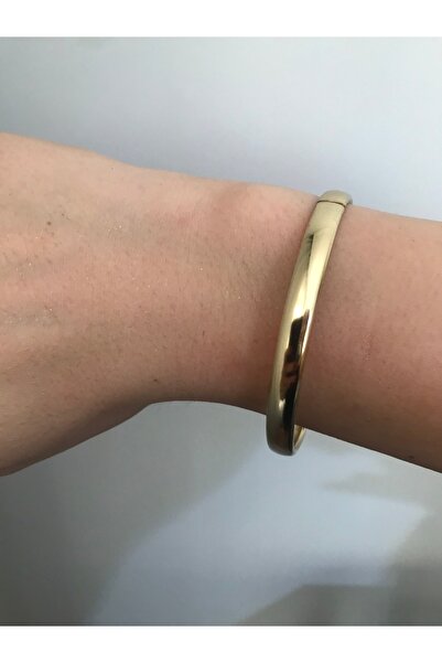 shop PASLANMAZ ÇELİK 14K GOLD KAPLAMA İNCE SADE KARARMAZ KELEPÇE BİLEZİK