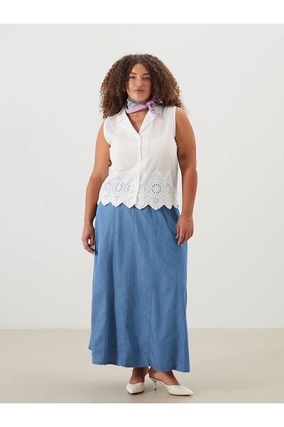 LC Waikiki Blue Openwork Women's Shirt