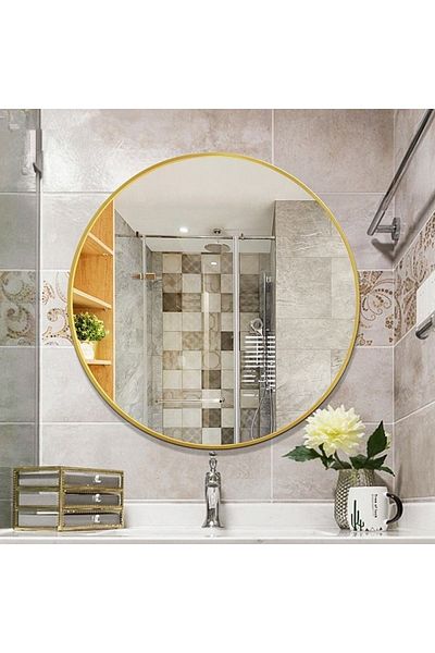 DEC13 80*80 cm round mirrors with a golden frame