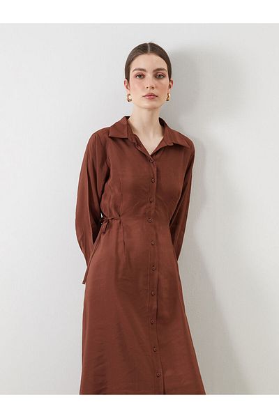 LC Waikiki Brown Modal Blend Shirt Dress