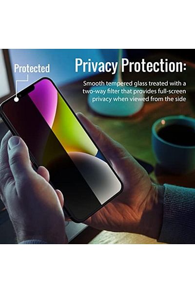Promate Tempered Glass Screen Protector, Scratch-Resistant Privacy Screen Protector with Curved Edge